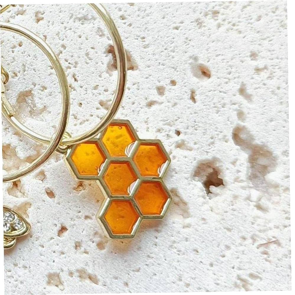 Amazon | 蜂の巣 ハニカム チャーム 合金 ペンダント ネックレス